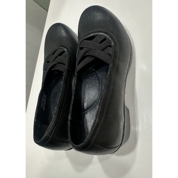 Dansko Tilda Black Leather Strappy Slip On Clogs EU 37 US 6.5-7 Comfort Shoes - Picture 1 of 5